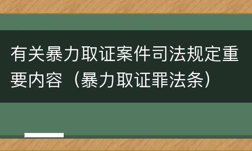 有关暴力取证案件司法规定重要内容（暴力取证罪法条）