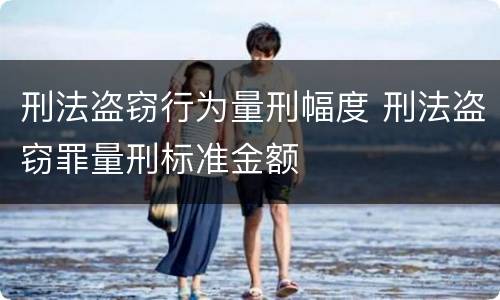刑法盗窃行为量刑幅度 刑法盗窃罪量刑标准金额