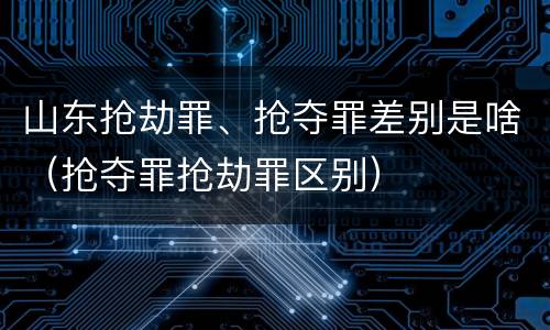 山东抢劫罪、抢夺罪差别是啥（抢夺罪抢劫罪区别）