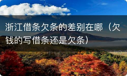 浙江借条欠条的差别在哪（欠钱的写借条还是欠条）