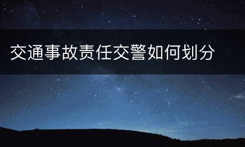 交通事故责任交警如何划分