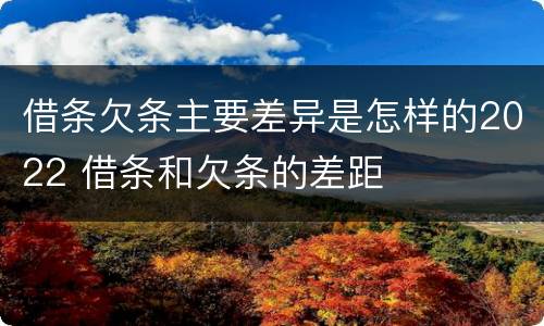 借条欠条主要差异是怎样的2022 借条和欠条的差距