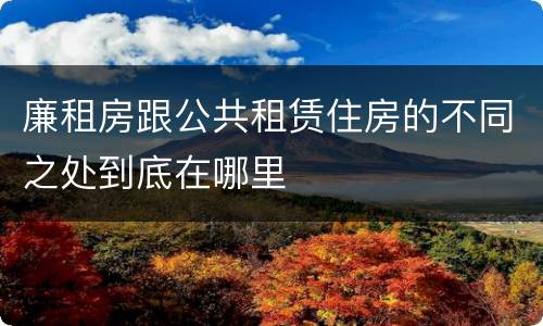 廉租房跟公共租赁住房的不同之处到底在哪里