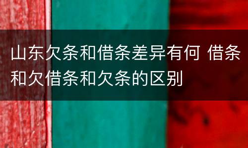 山东欠条和借条差异有何 借条和欠借条和欠条的区别