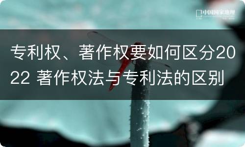 专利权、著作权要如何区分2022 著作权法与专利法的区别