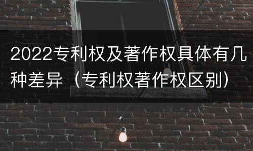 2022专利权及著作权具体有几种差异（专利权著作权区别）