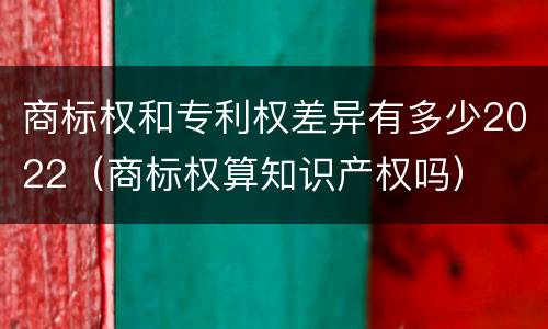 商标权和专利权差异有多少2022（商标权算知识产权吗）