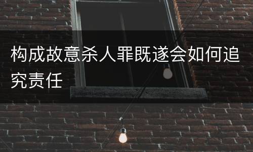 构成故意杀人罪既遂会如何追究责任