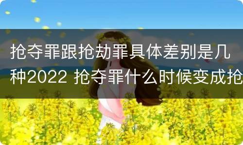 抢夺罪跟抢劫罪具体差别是几种2022 抢夺罪什么时候变成抢劫罪