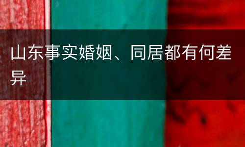 山东事实婚姻、同居都有何差异