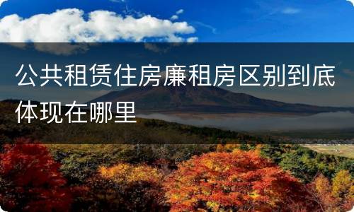 公共租赁住房廉租房区别到底体现在哪里