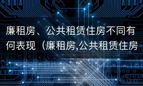 廉租房、公共租赁住房不同有何表现（廉租房,公共租赁住房不同有何表现和特点）