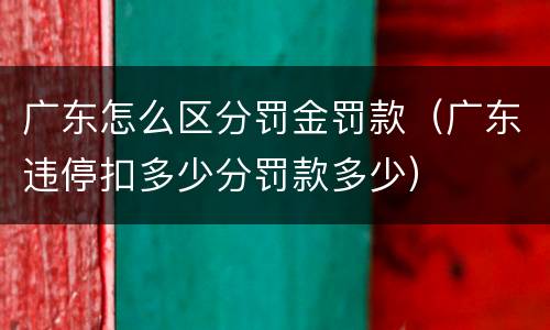广东怎么区分罚金罚款（广东违停扣多少分罚款多少）
