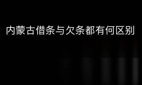 内蒙古借条与欠条都有何区别