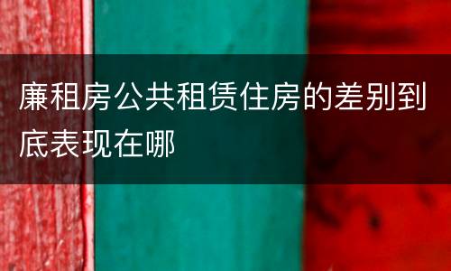 廉租房公共租赁住房的差别到底表现在哪