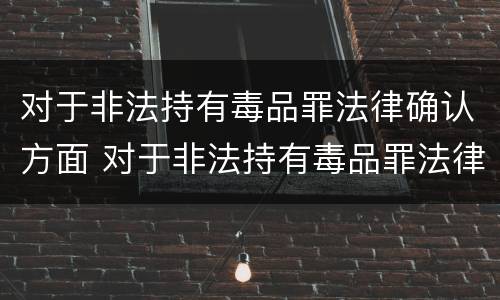 对于非法持有毒品罪法律确认方面 对于非法持有毒品罪法律确认方面的问题