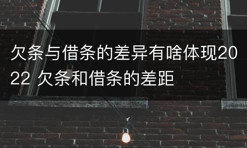 欠条与借条的差异有啥体现2022 欠条和借条的差距