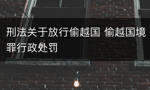 刑法关于放行偷越国 偷越国境罪行政处罚
