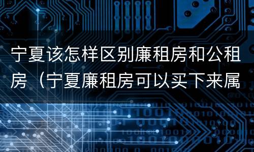 宁夏该怎样区别廉租房和公租房（宁夏廉租房可以买下来属于自己吗）