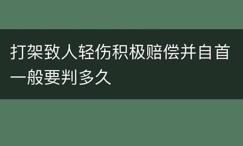 打架致人轻伤积极赔偿并自首一般要判多久