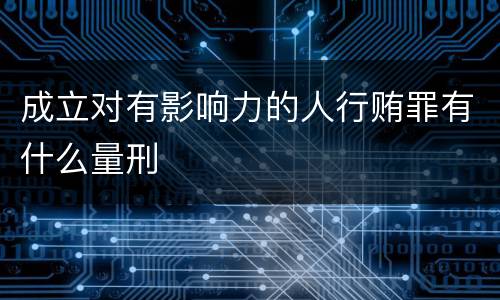 成立对有影响力的人行贿罪有什么量刑