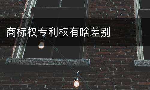 商标权专利权有啥差别