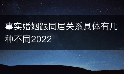 事实婚姻跟同居关系具体有几种不同2022