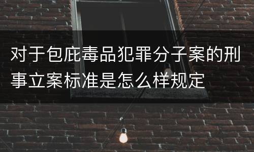 对于包庇毒品犯罪分子案的刑事立案标准是怎么样规定
