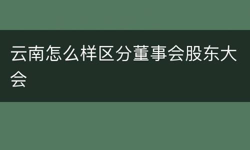 云南怎么样区分董事会股东大会