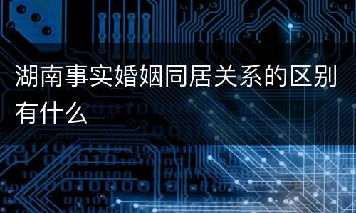 湖南事实婚姻同居关系的区别有什么