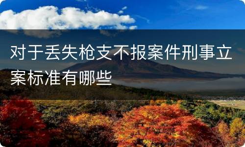 对于丢失枪支不报案件刑事立案标准有哪些
