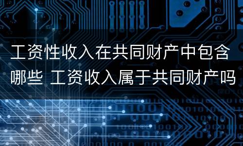 工资性收入在共同财产中包含哪些 工资收入属于共同财产吗