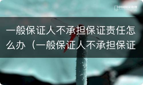 一般保证人不承担保证责任怎么办（一般保证人不承担保证责任怎么办呢）
