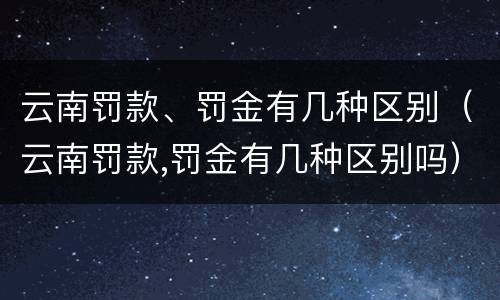 云南罚款、罚金有几种区别（云南罚款,罚金有几种区别吗）