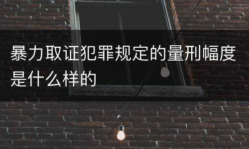 暴力取证犯罪规定的量刑幅度是什么样的