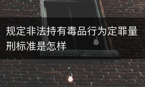 规定非法持有毒品行为定罪量刑标准是怎样