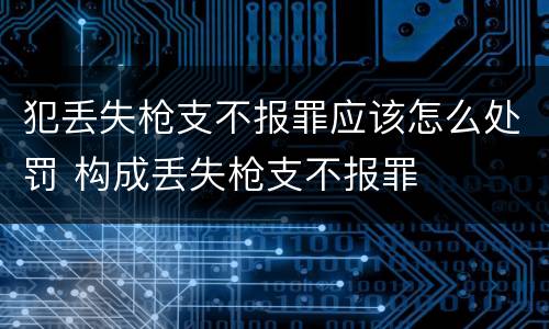 犯丢失枪支不报罪应该怎么处罚 构成丢失枪支不报罪