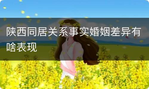 陕西同居关系事实婚姻差异有啥表现