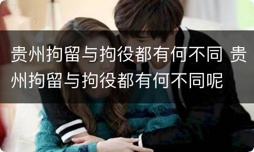 贵州拘留与拘役都有何不同 贵州拘留与拘役都有何不同呢