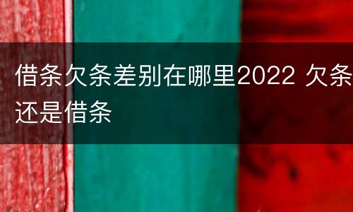 借条欠条差别在哪里2022 欠条还是借条