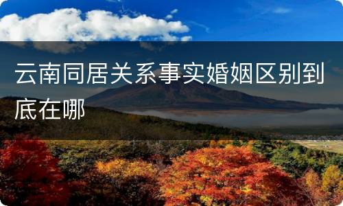 云南同居关系事实婚姻区别到底在哪