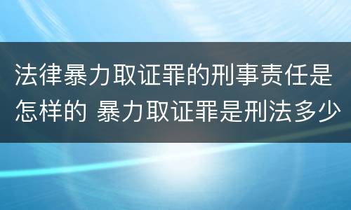 法律暴力取证罪的刑事责任是怎样的 暴力取证罪是刑法多少条