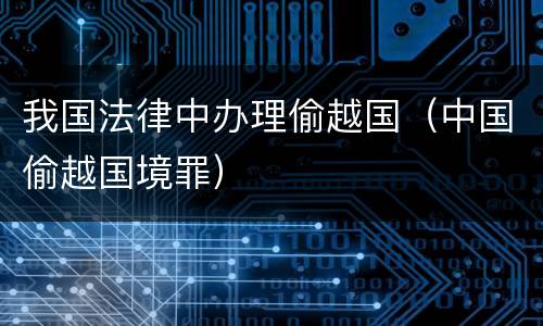我国法律中办理偷越国（中国偷越国境罪）