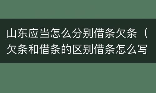 山东应当怎么分别借条欠条（欠条和借条的区别借条怎么写）
