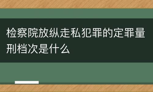 检察院放纵走私犯罪的定罪量刑档次是什么