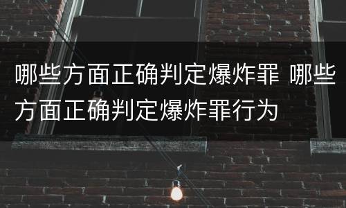 哪些方面正确判定爆炸罪 哪些方面正确判定爆炸罪行为