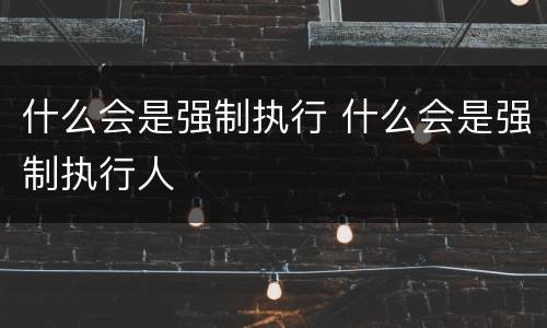 什么会是强制执行 什么会是强制执行人