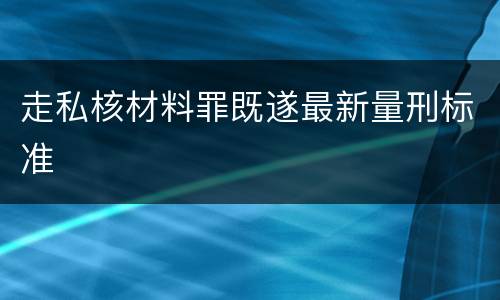 走私核材料罪既遂最新量刑标准