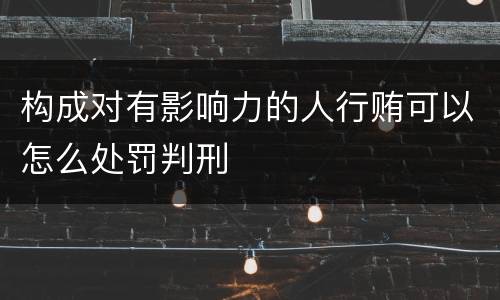 构成对有影响力的人行贿可以怎么处罚判刑