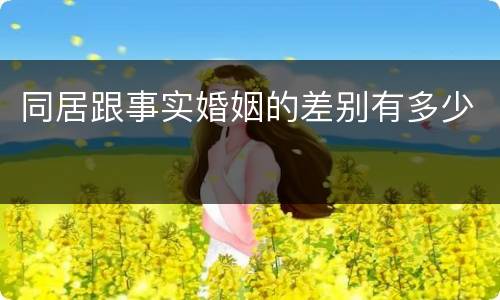 同居跟事实婚姻的差别有多少
